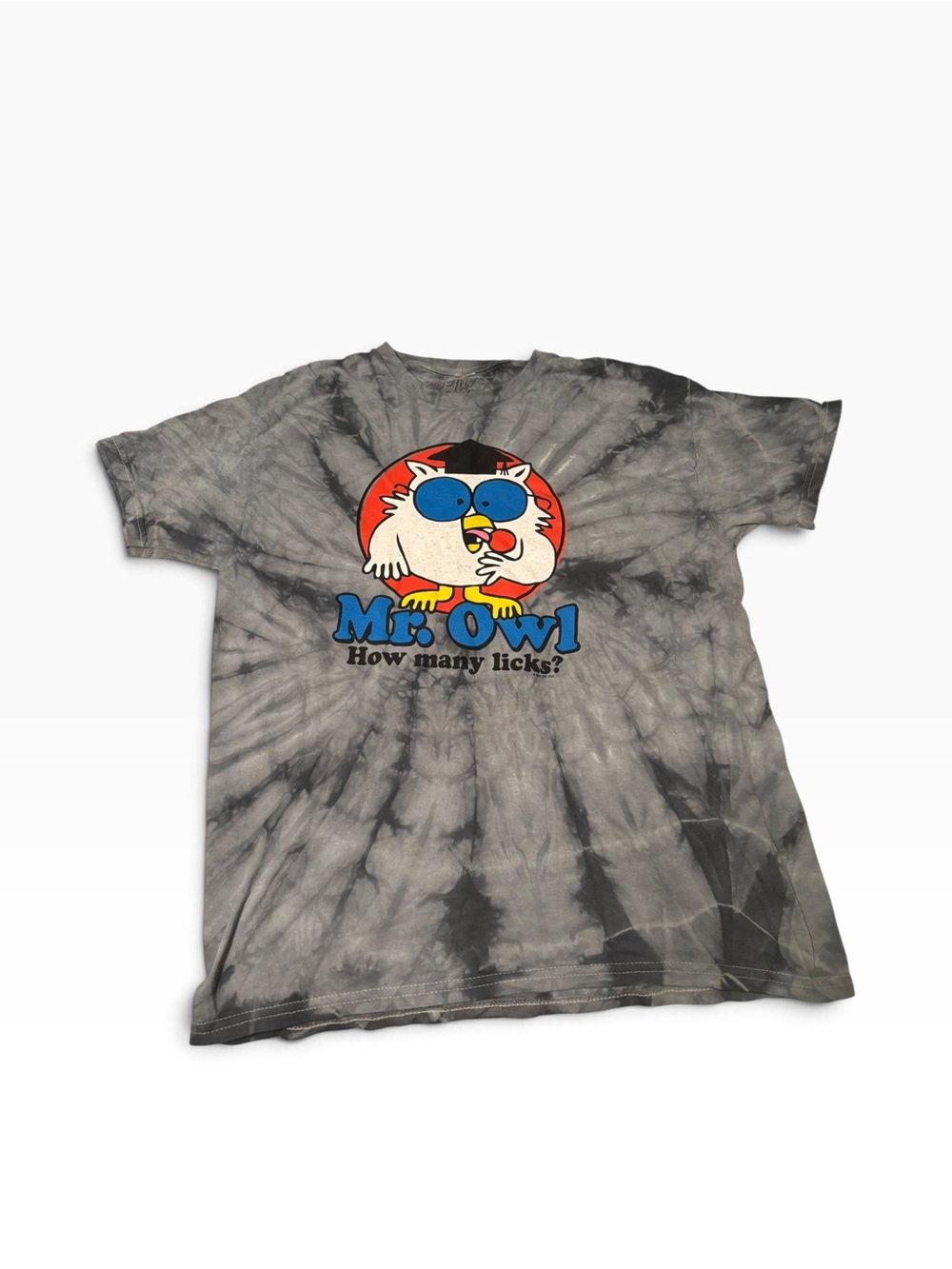 Mr. Owl How Many Licks? Tie Dye Cotton T-Shirt size L